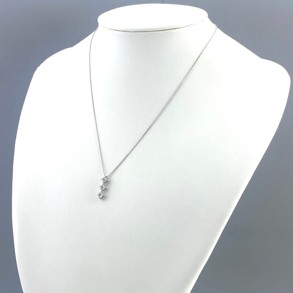 メレダイヤ デザインネックレス プラチナ ペンダント スイング ネックレス Pt900 Pt850 ダイヤモンド レディース 【中古】nbjwl