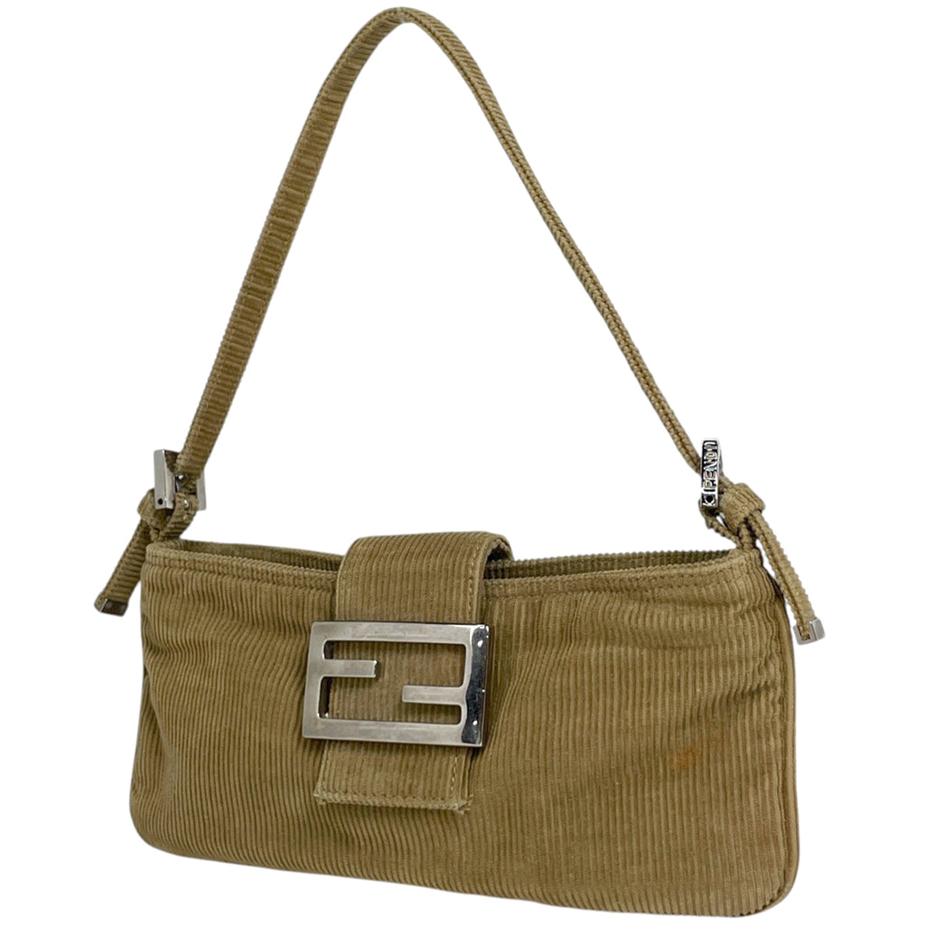 フェンディ ズッカロゴ ハンドバッグ コーデュロイ ブラウン レディース 【中古】brbag