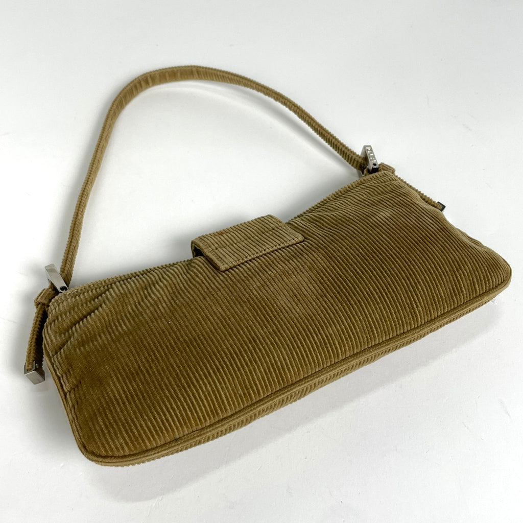 フェンディ ズッカロゴ ハンドバッグ コーデュロイ ブラウン レディース 【中古】brbag
