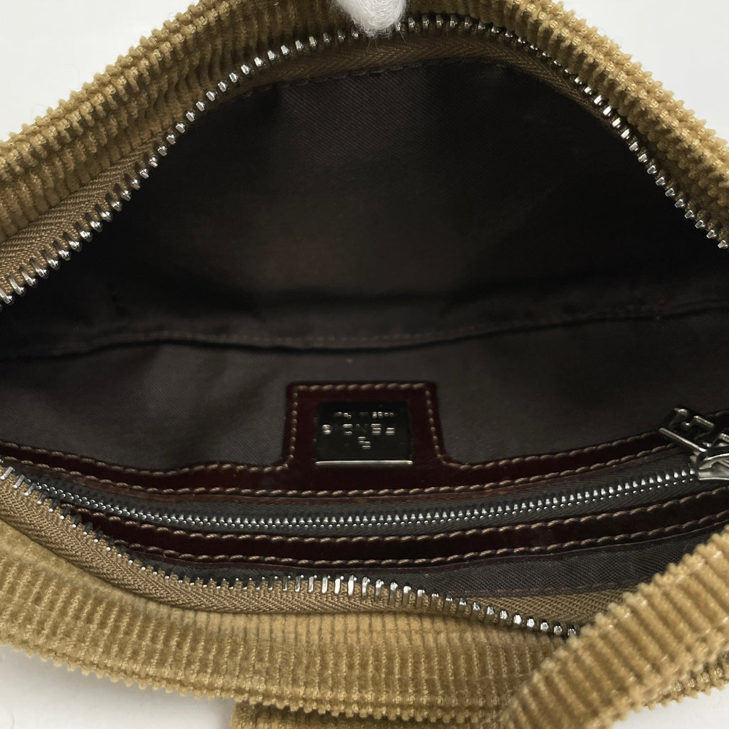 フェンディ ズッカロゴ ハンドバッグ コーデュロイ ブラウン レディース 【中古】brbag