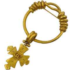 シャネル ココマーク ブローチ スイング クロス ブローチ GP ゴールド レディース 【中古】bracc