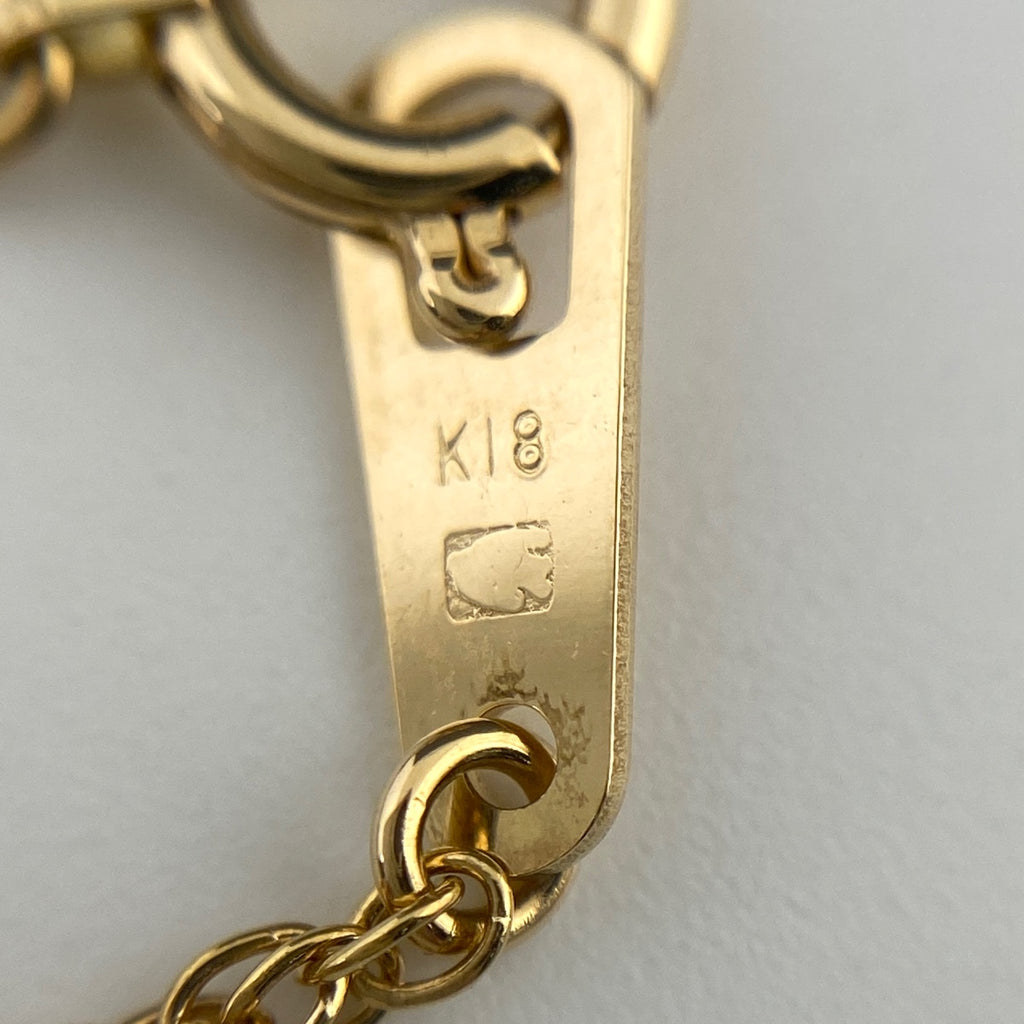 メレダイヤ デザインネックレス YG イエローゴールド ペンダント ネックレス K18 ダイヤモンド レディース 【中古】nbjwl