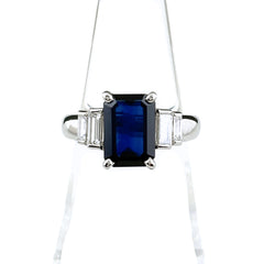 サファイア デザインリング プラチナ 指輪 メレダイヤ リング 11号 Pt900 サファイア ダイヤモンド レディース ノンブランドジュエリー 【中古】nbjwl