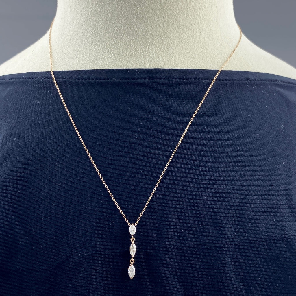 メレダイヤ デザインネックレス PG ピンクゴールド ペンダント ネックレス K18 ダイヤモンド レディース 【中古】nbjwl