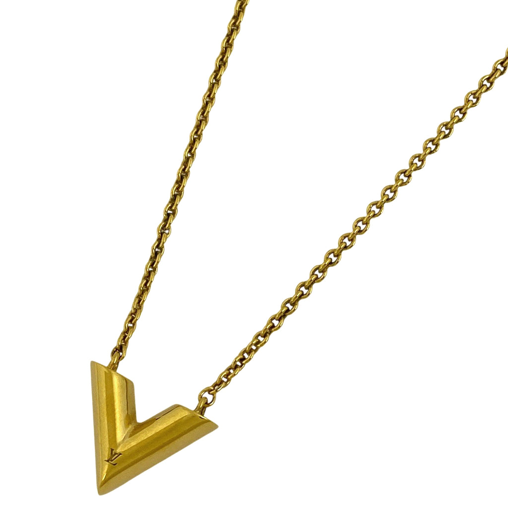 ルイ・ヴィトン エセンシャル V ネックレス ロゴ ネックレス GP ゴールド レディース 【中古】bracc