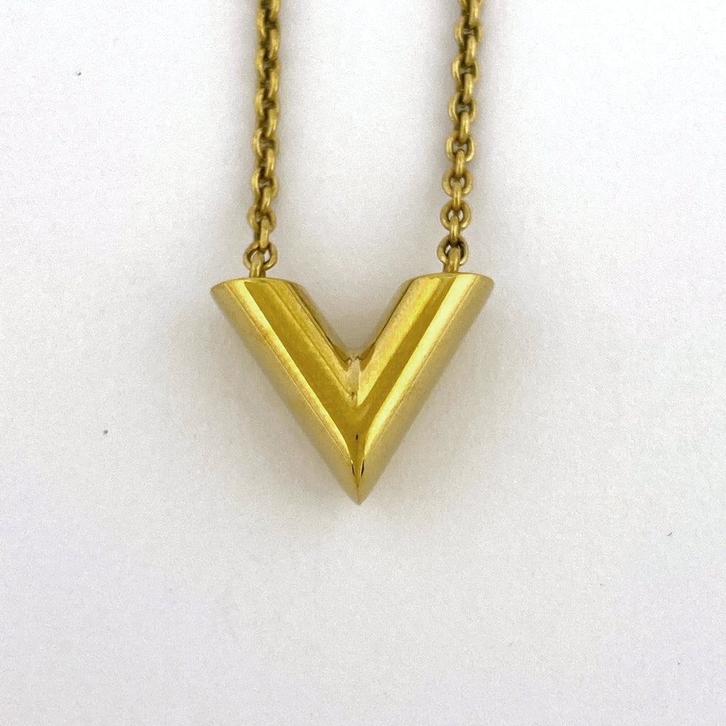 ルイ・ヴィトン エセンシャル V ネックレス ロゴ ネックレス GP ゴールド レディース 【中古】bracc