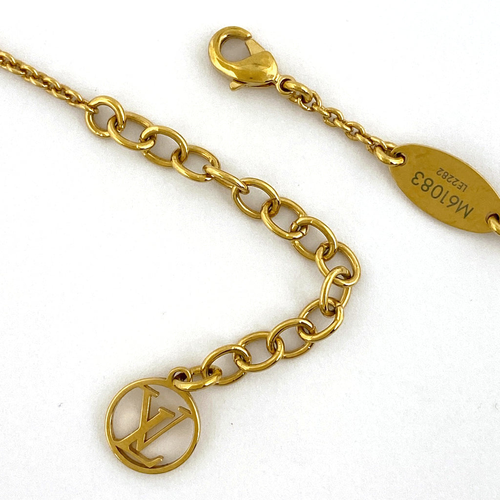 ルイ・ヴィトン エセンシャル V ネックレス ロゴ ネックレス GP ゴールド レディース 【中古】bracc