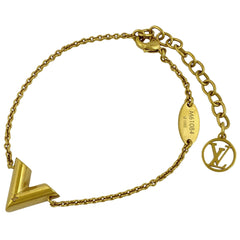 ルイ・ヴィトン エセンシャル V ブレスレット ロゴ 腕輪 チェーン ブレスレット GP ゴールド レディース 【中古】bracc