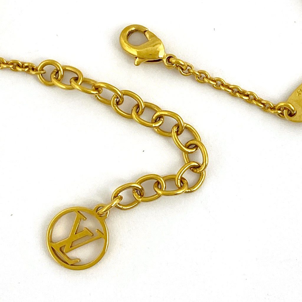 ルイ・ヴィトン エセンシャル V ブレスレット ロゴ 腕輪 チェーン ブレスレット GP ゴールド レディース 【中古】bracc