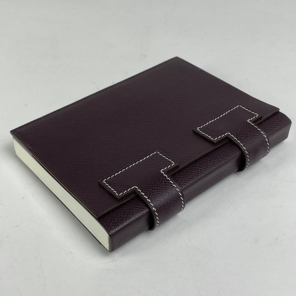 エルメス Hロゴ 手帳カバー ノート メモ帳 手帳・ブックカバー ヴォーエプソン パープル レディース 【中古】brbag