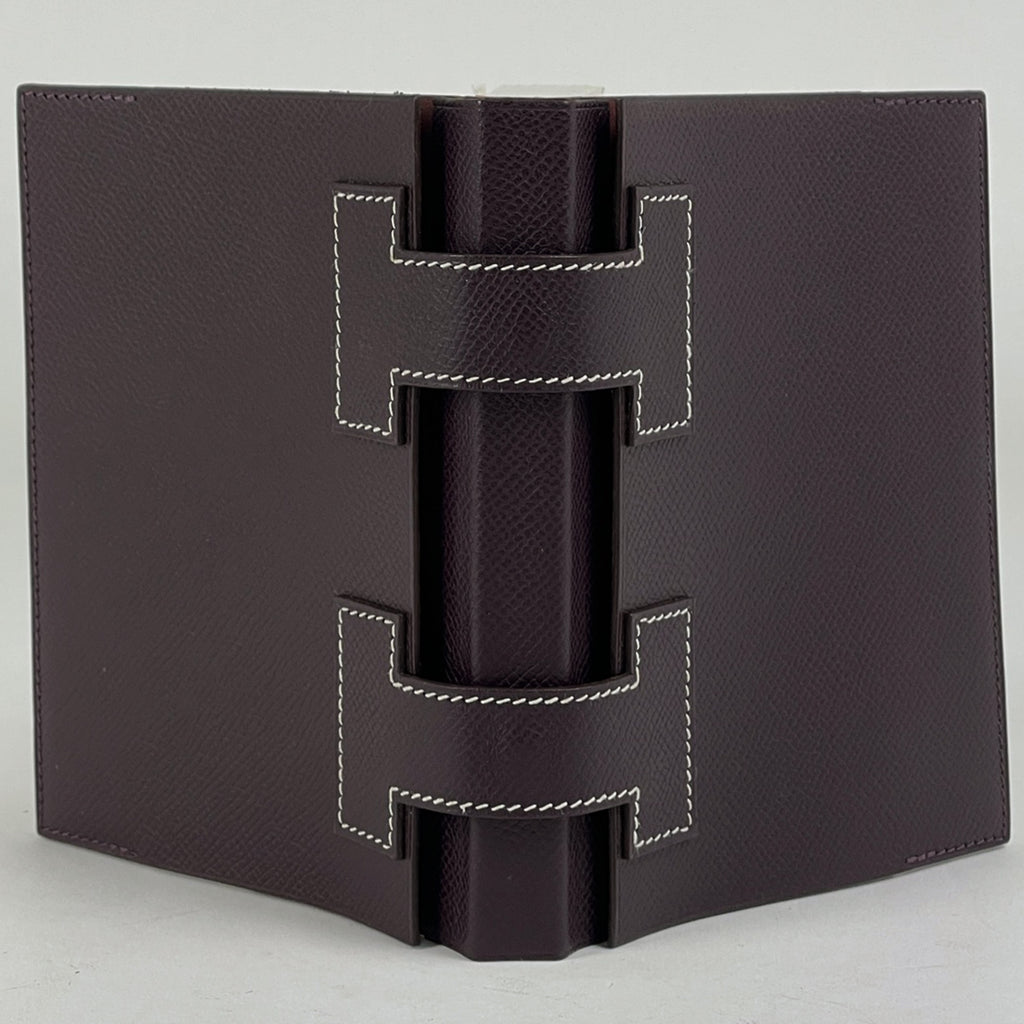 エルメス Hロゴ 手帳カバー ノート メモ帳 手帳・ブックカバー ヴォーエプソン パープル レディース 【中古】brbag