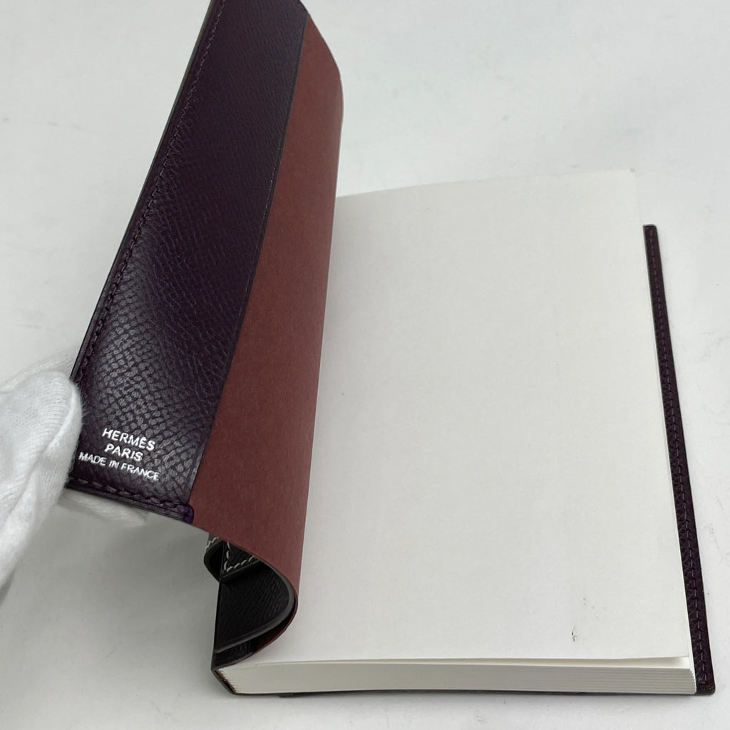 エルメス Hロゴ 手帳カバー ノート メモ帳 手帳・ブックカバー ヴォーエプソン パープル レディース 【中古】brbag