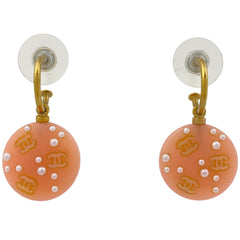 シャネル ココマーク フェイクパール ピアス スイング ピアス プラスチック GP ピンク レディース 【中古】bracc