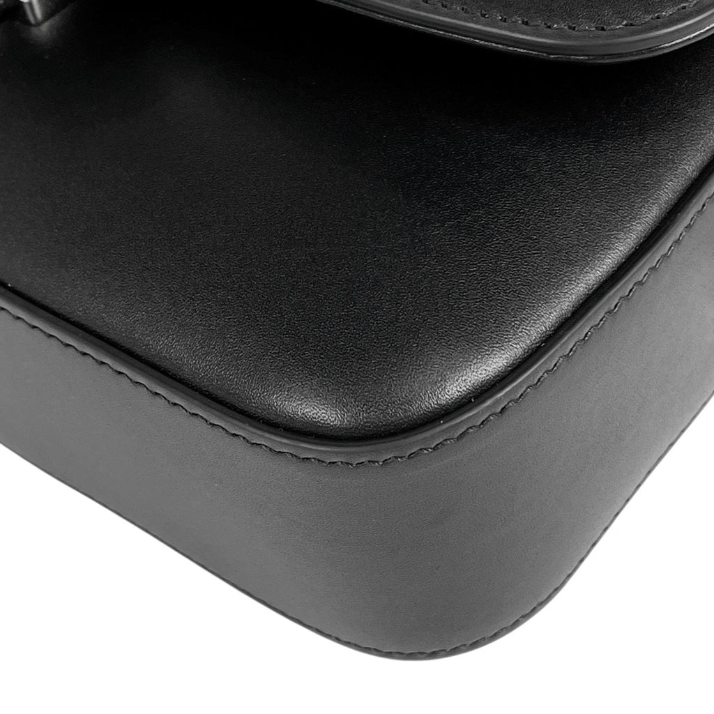 グッチ プチGG ショルダーバッグ GGマーモント ダブルG ショルダーバッグ レザー ブラック 739722 レディース 【中古】brbag