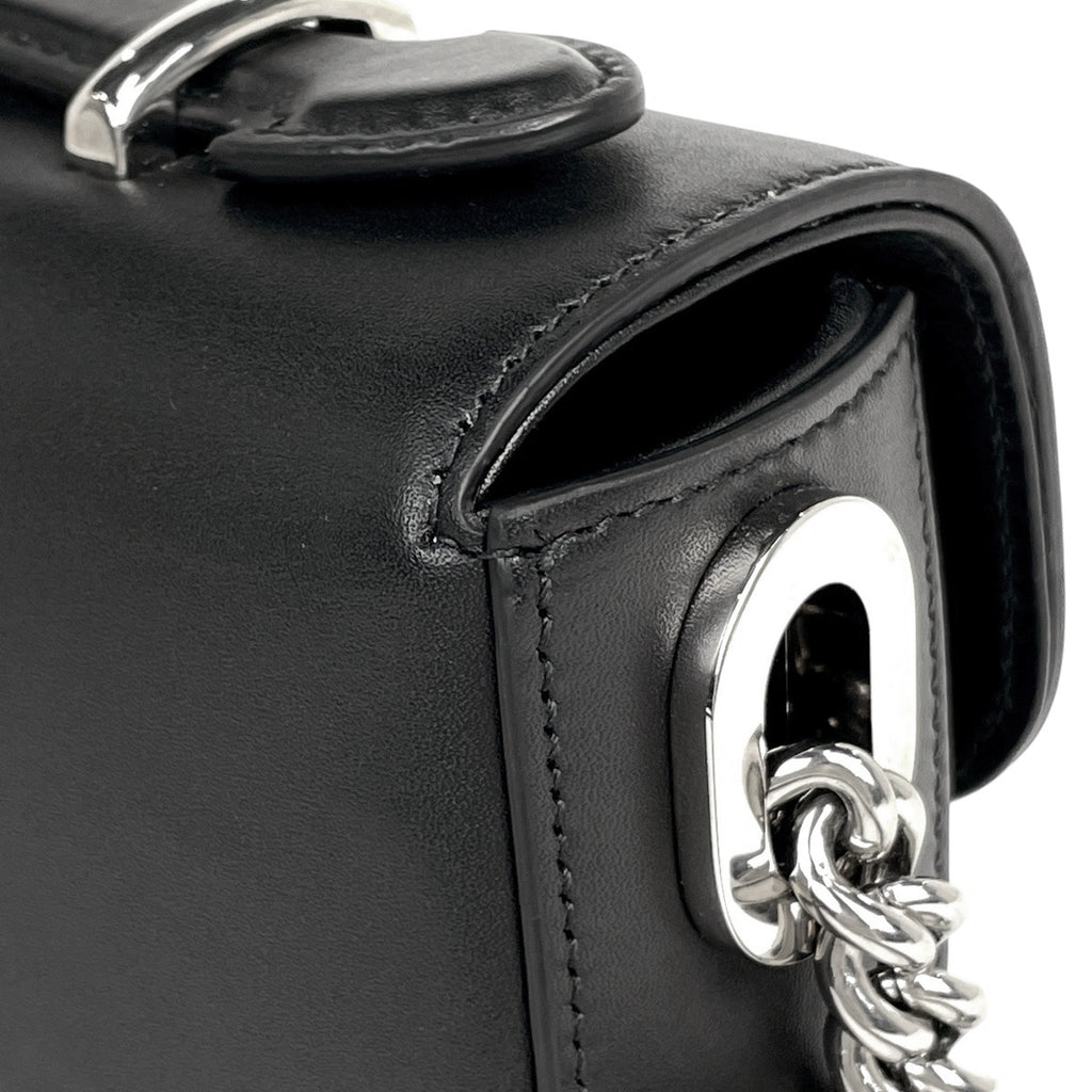 グッチ プチGG ショルダーバッグ GGマーモント ダブルG ショルダーバッグ レザー ブラック 739722 レディース 【中古】brbag