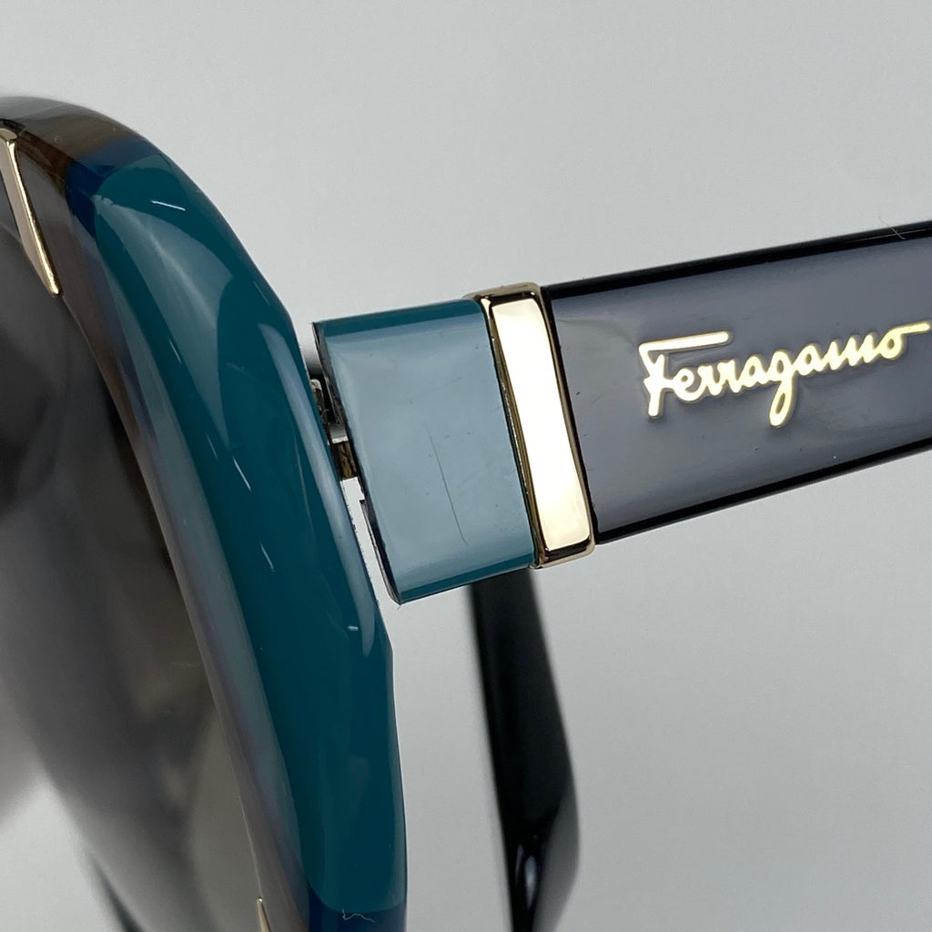 サルヴァトーレフェラガモ ロゴ サングラス アイウェア サングラス プラスチック ブラック ブルー SF842SA レディース 【中古】brbag
