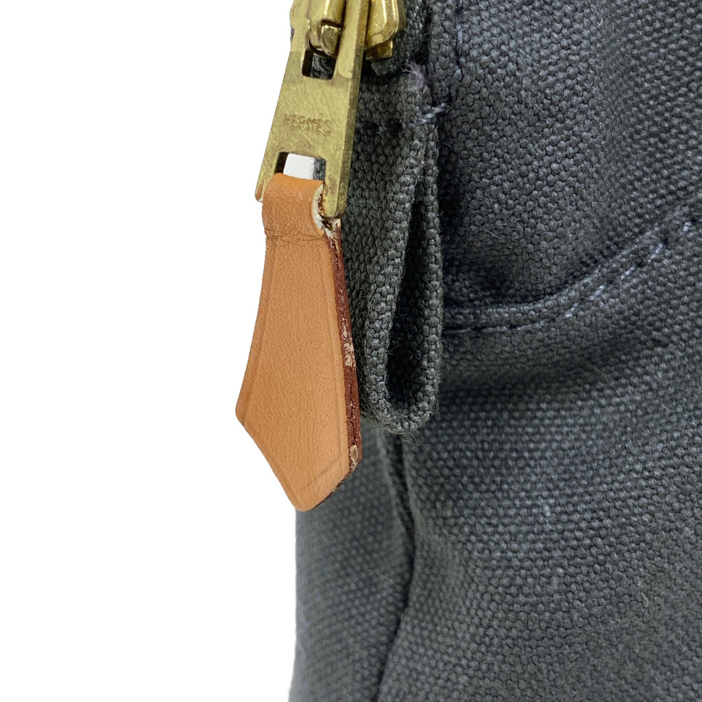 エルメス ボリード ポーチ MM メイクポーチ 小物入れ Hロゴ 化粧ポーチ キャンバス グレー レディース 【中古】brbag