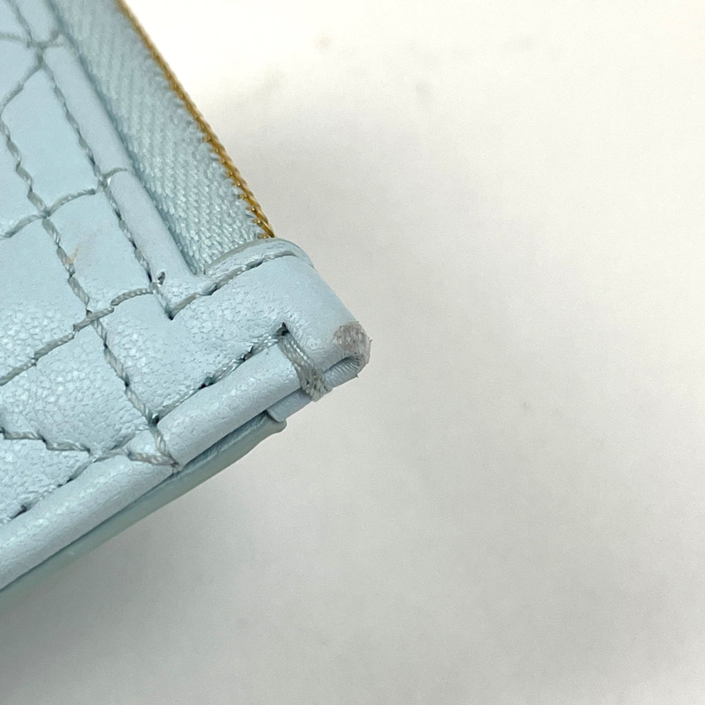 クリスチャンディオール カナージュ カードケース コインケース カードケース レザー ライトブルー レディース 【中古】brbag