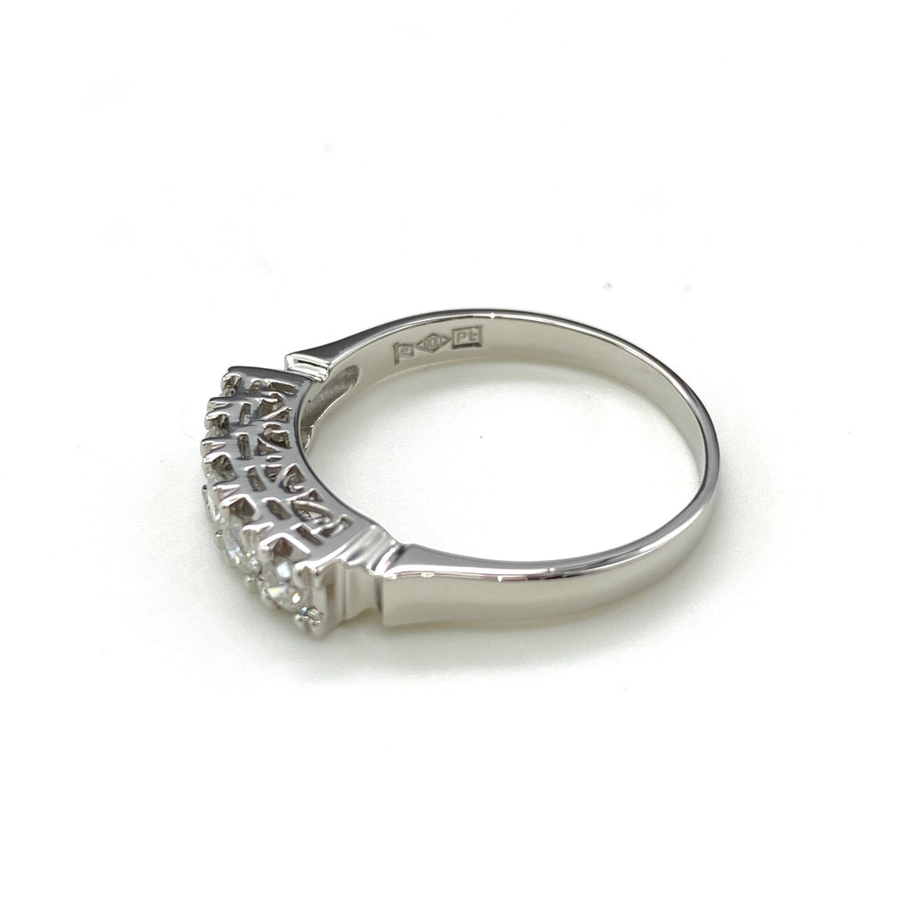 ダイヤモンド デザインリング プラチナ 指輪 リング 19号 Pt900 ダイヤモンド メンズ 【中古】nbjwl