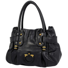 サルヴァトーレフェラガモ ガンチーニ ショルダーバッグ ハンドバッグ ショルダーバッグ レザー ブラック レディース 【中古】brbag