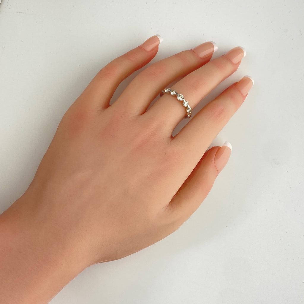 メレダイヤ デザインリング プラチナ 指輪 リング 14号 Pt900 ダイヤモンド レディース 【中古】nbjwl