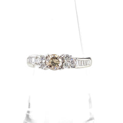 ダイヤモンド デザインリング プラチナ 指輪 メレダイヤ リング 13号 Pt900 ダイヤモンド レディース 【中古】nbjwl