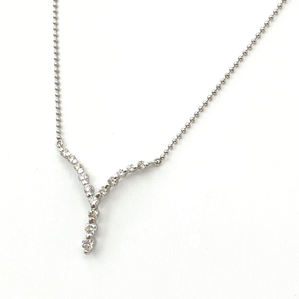 メレダイヤ デザインネックレス プラチナ ペンダント ネックレス Pt900 Pt850 ダイヤモンド レディース 【中古】nbjwl