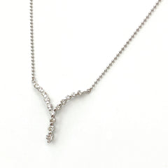 メレダイヤ デザインネックレス プラチナ ペンダント ネックレス Pt900 Pt850 ダイヤモンド レディース 【中古】nbjwl