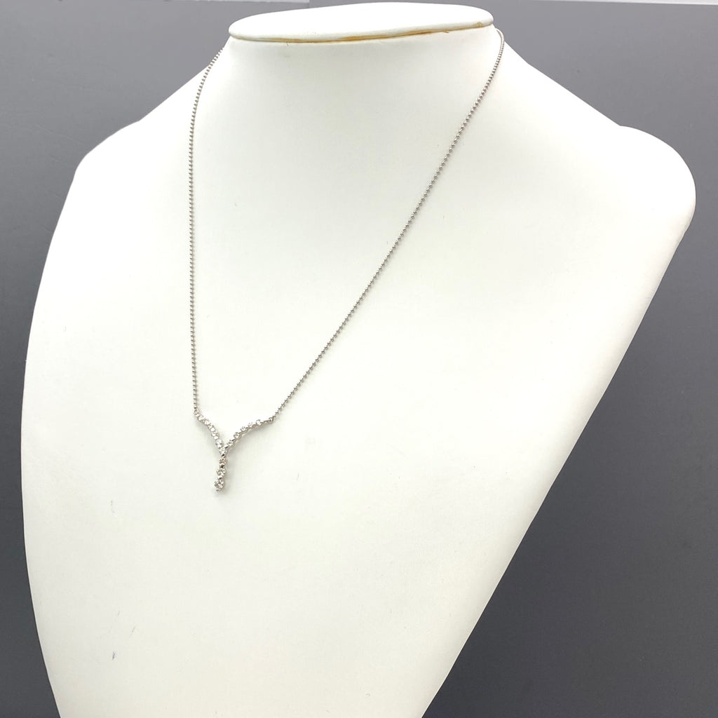 メレダイヤ デザインネックレス プラチナ ペンダント ネックレス Pt900 Pt850 ダイヤモンド レディース 【中古】nbjwl