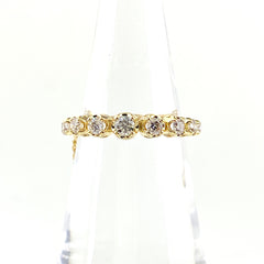 メレダイヤ デザインリング YG イエローゴールド 指輪 リング 23号 K18 ダイヤモンド メンズ 【中古】nbjwl