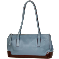 プラダ ロゴ ショルダーバッグ 肩掛け ショルダーバッグ レザー ライトブルー ブラウン レディース 【中古】brbag