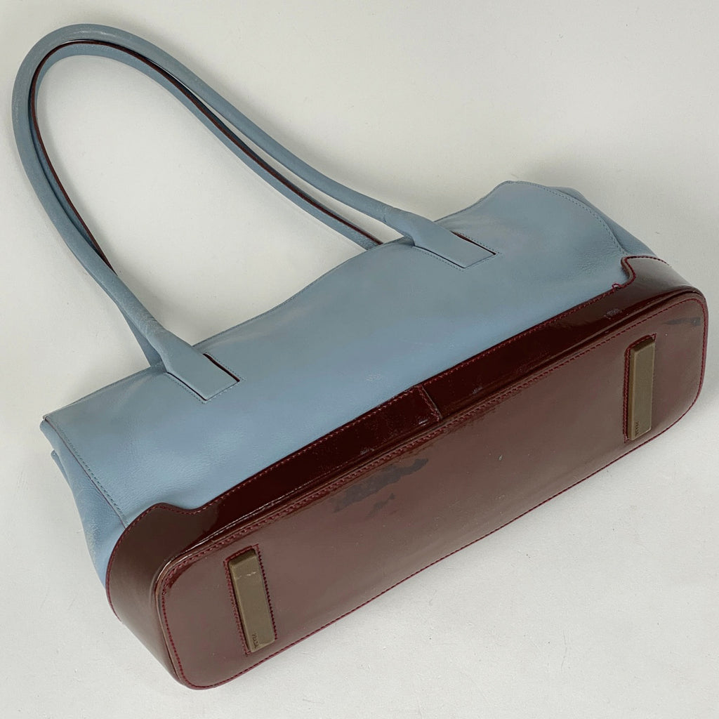 プラダ ロゴ ショルダーバッグ 肩掛け ショルダーバッグ レザー ライトブルー ブラウン レディース 【中古】brbag