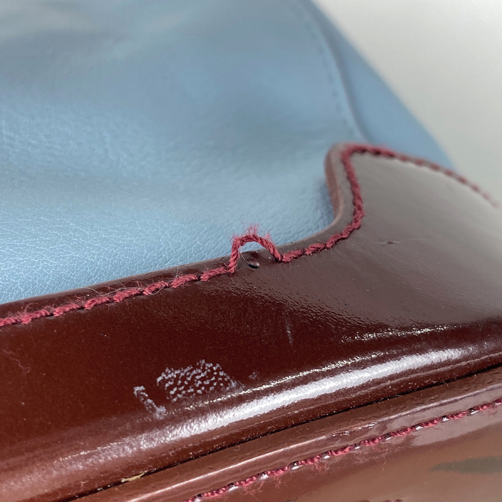 プラダ ロゴ ショルダーバッグ 肩掛け ショルダーバッグ レザー ライトブルー ブラウン レディース 【中古】brbag