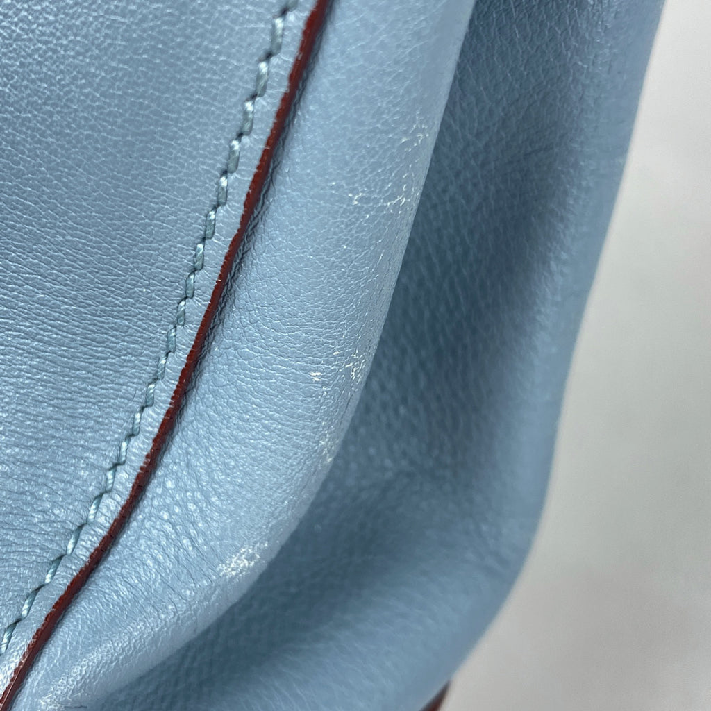 プラダ ロゴ ショルダーバッグ 肩掛け ショルダーバッグ レザー ライトブルー ブラウン レディース 【中古】brbag