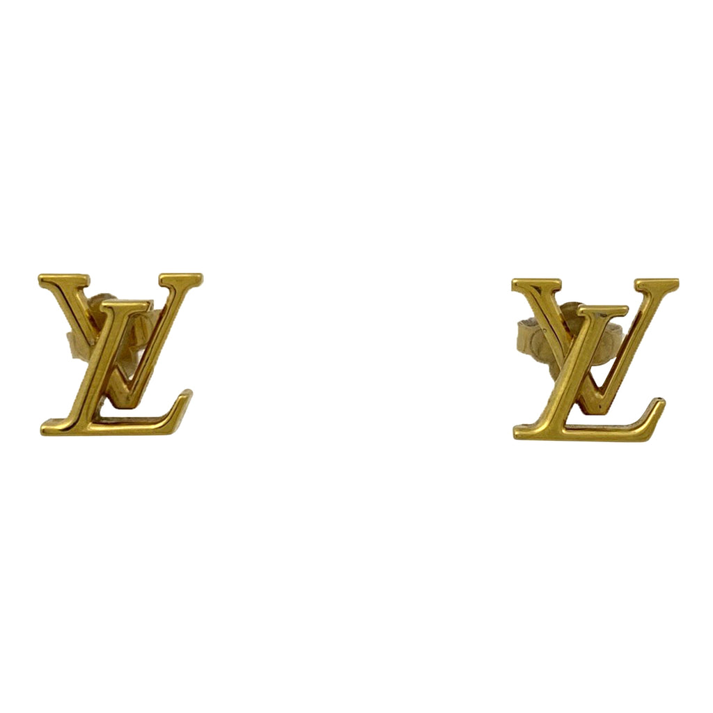 ルイ・ヴィトン LV アイコニック ピアス ロゴ ピアス GP ゴールド レディース 【中古】bracc