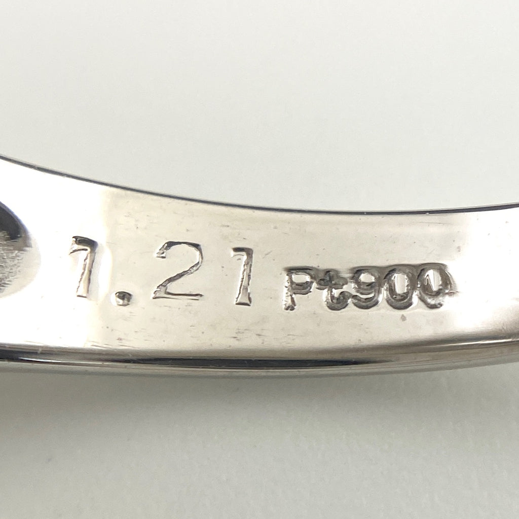 オパール デザインリング プラチナ 指輪 メレダイヤ リング 17号 Pt900 オパール ダイヤモンド レディース 【中古】nbjwl