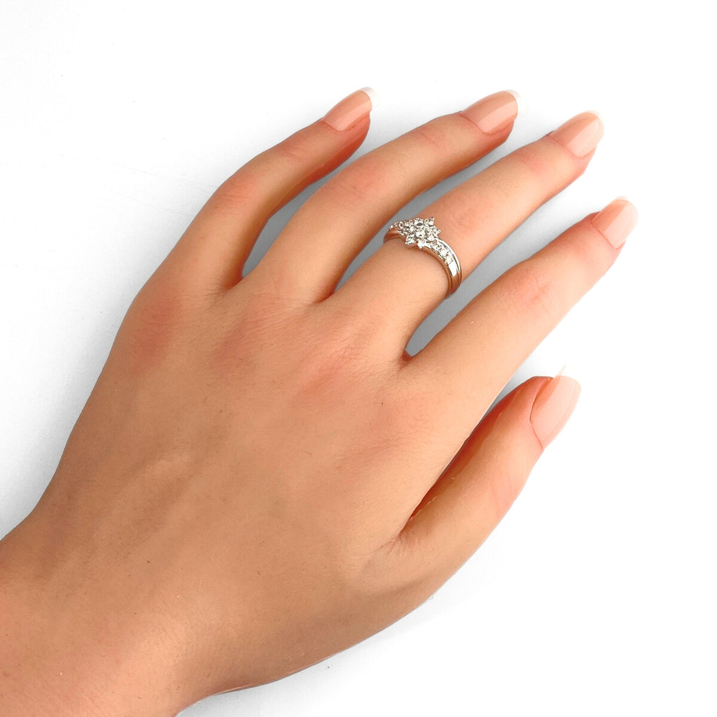 メレダイヤ デザインリング プラチナ 指輪 リング 12.5号 Pt900 ダイヤモンド レディース 【中古】nbjwl