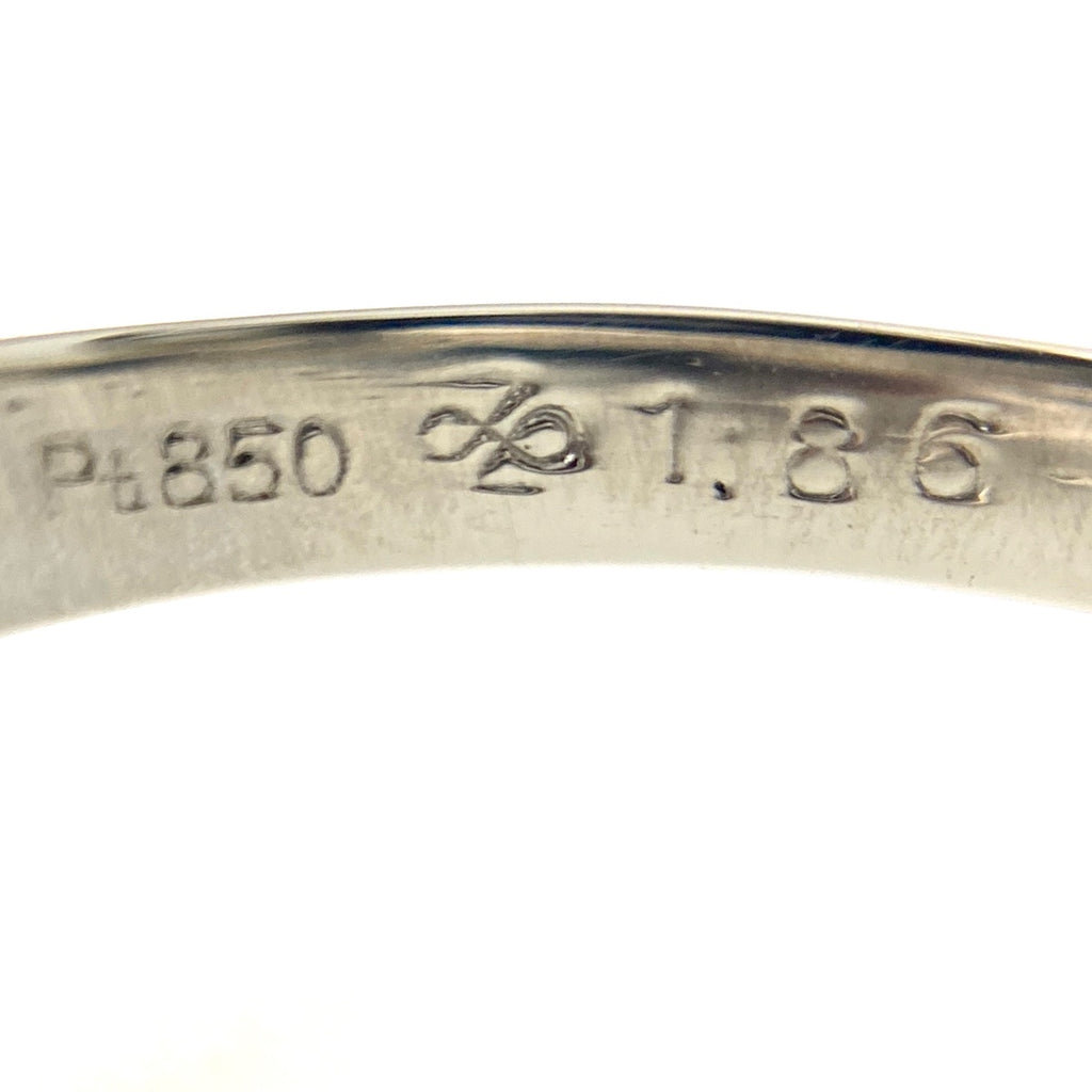 サファイア デザインリング プラチナ メレダイヤ 指輪 リング 14.5号 Pt850 サファイア ダイヤモンド レディース 【中古】nbjwl
