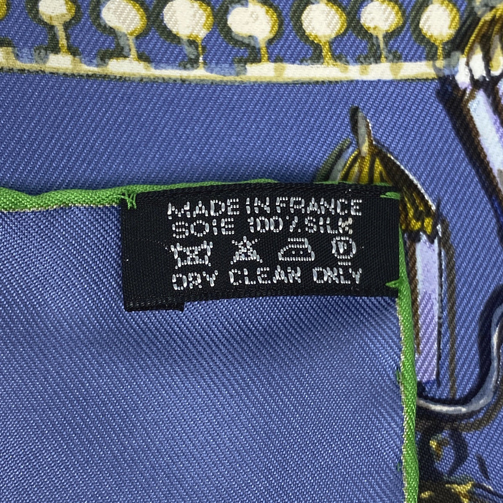エルメス カレ 90 SOIREE DE GALA CLERC ガラの夕べ スカーフ シルク ブルー マルチカラー レディース 【中古】brbag