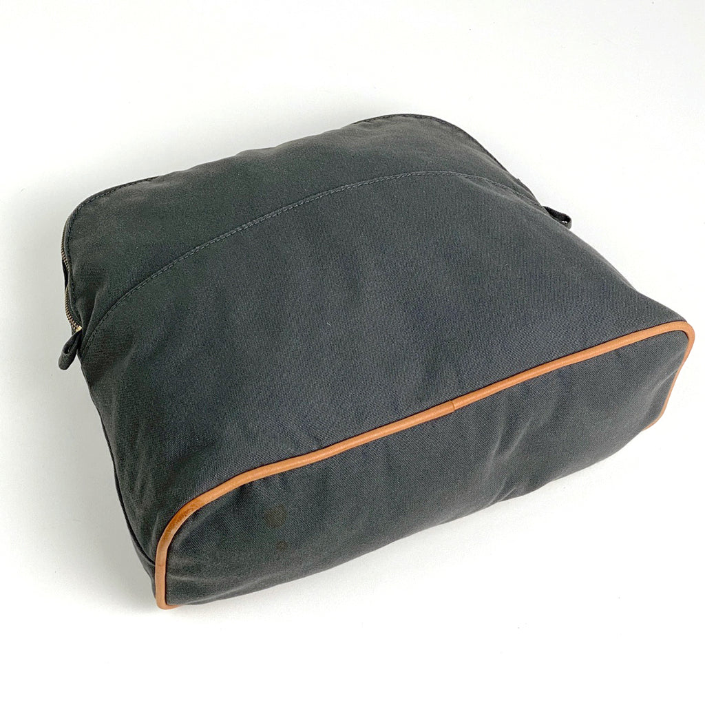 エルメス ボリード ポーチ GM Hロゴ トラベルポーチ 化粧ポーチ キャンバス グレー レディース 【中古】brbag