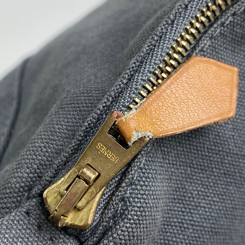 エルメス ボリード ポーチ GM Hロゴ トラベルポーチ 化粧ポーチ キャンバス グレー レディース 【中古】brbag