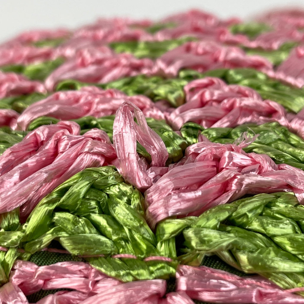 プラダ ロゴプレート トートバッグ ハンドバッグ かごバッグ トートバッグ ラフィア ピンク グリーン BN2303 レディース 【中古】brbag