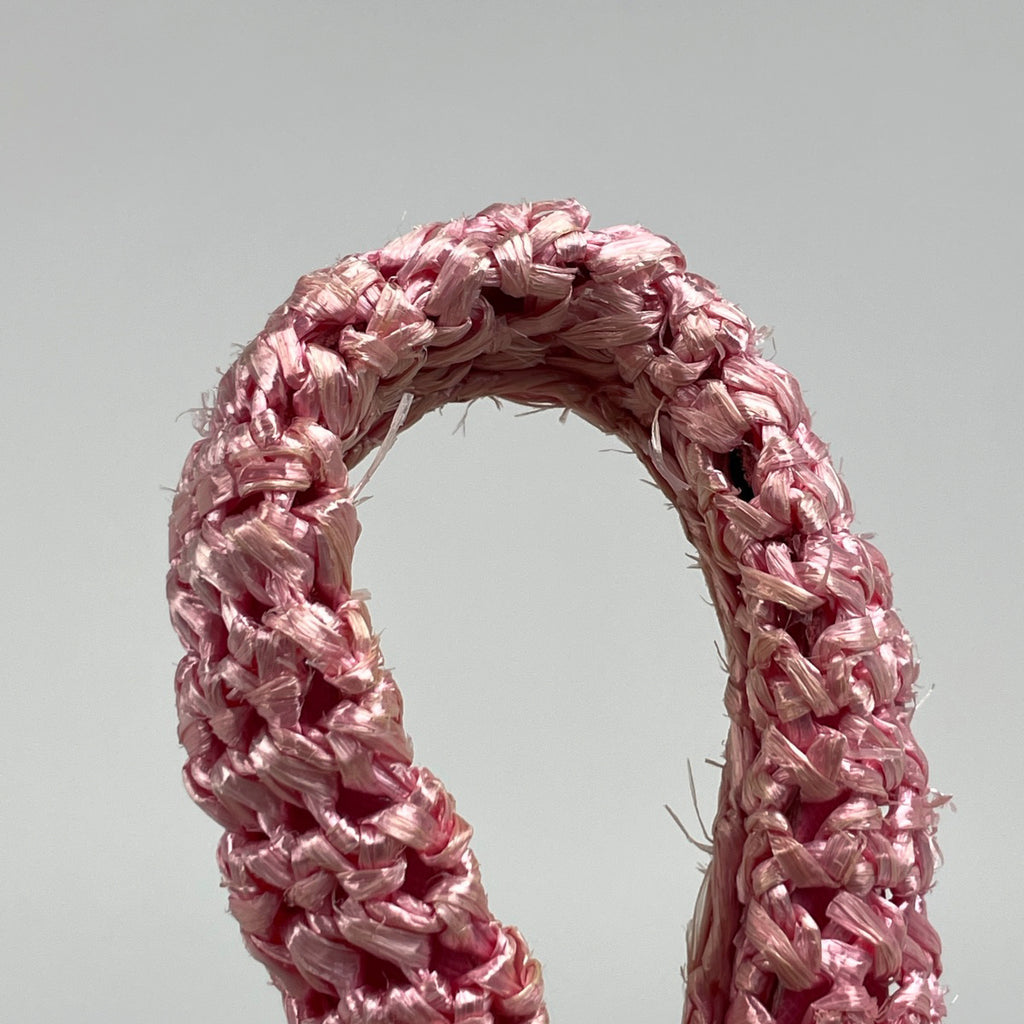 プラダ ロゴプレート トートバッグ ハンドバッグ かごバッグ トートバッグ ラフィア ピンク グリーン BN2303 レディース 【中古】brbag