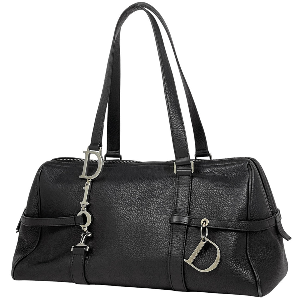 クリスチャンディオール ロゴ ハンドバッグ ショルダーバッグ ハンドバッグ レザー ブラック レディース 【中古】brbag
