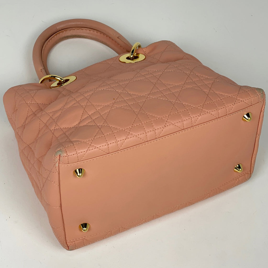 クリスチャンディオール カナージュ ハンドバッグ 手提げ ハンドバッグ レザー ピンク レディース 【中古】brbag