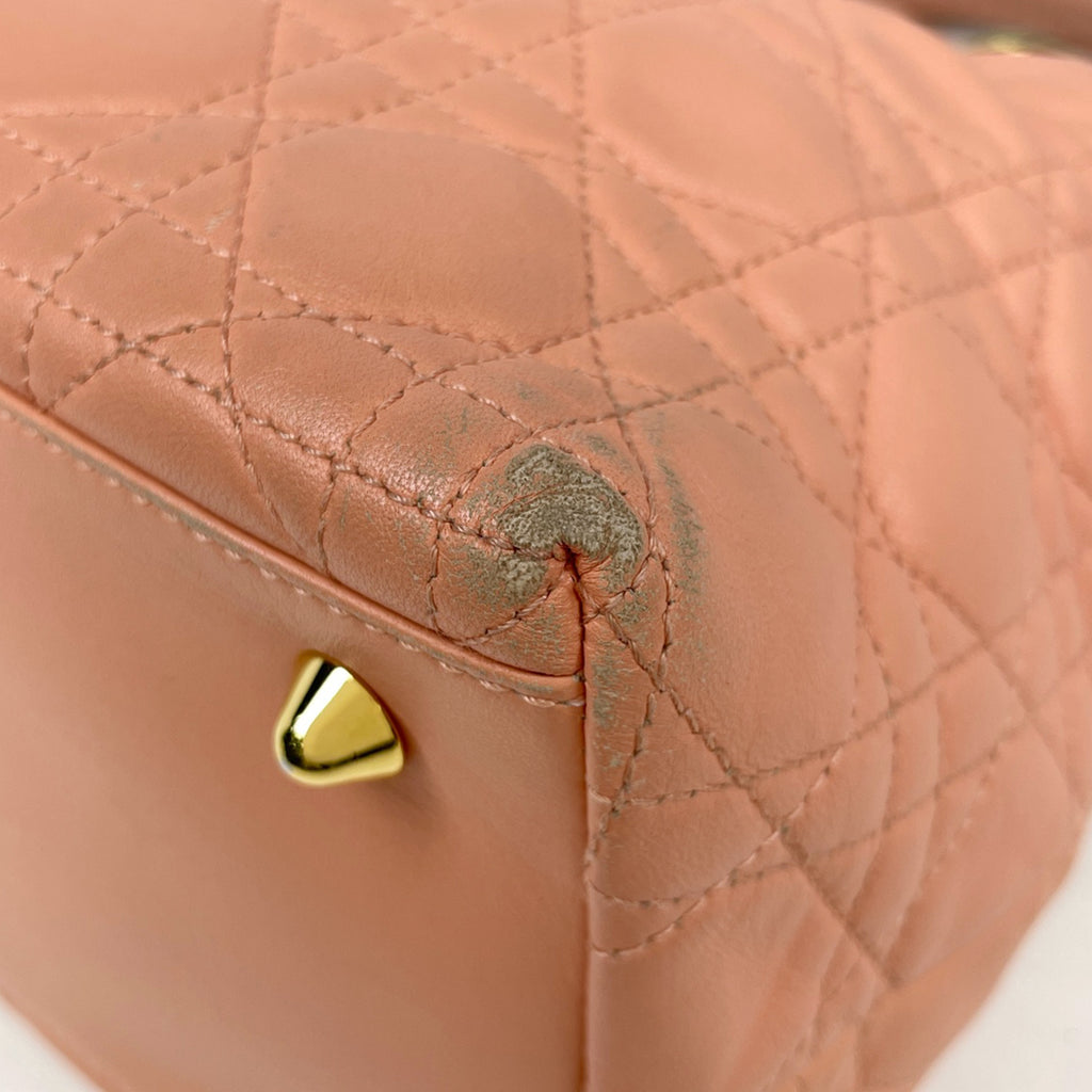 クリスチャンディオール カナージュ ハンドバッグ 手提げ ハンドバッグ レザー ピンク レディース 【中古】brbag