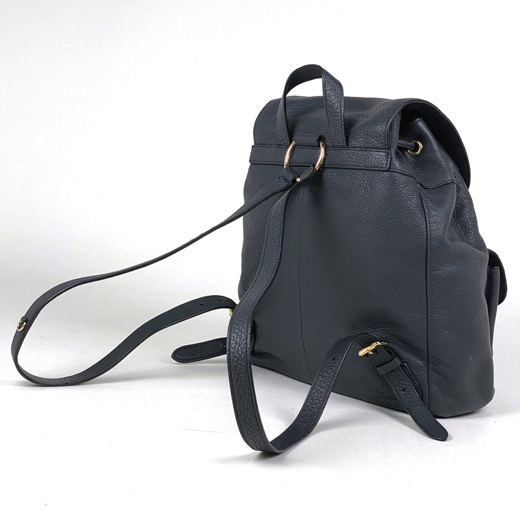 コーチ ロゴ リュックサック バックパック デイパック リュック レザー ネイビー F37410 レディース 【中古】brbag