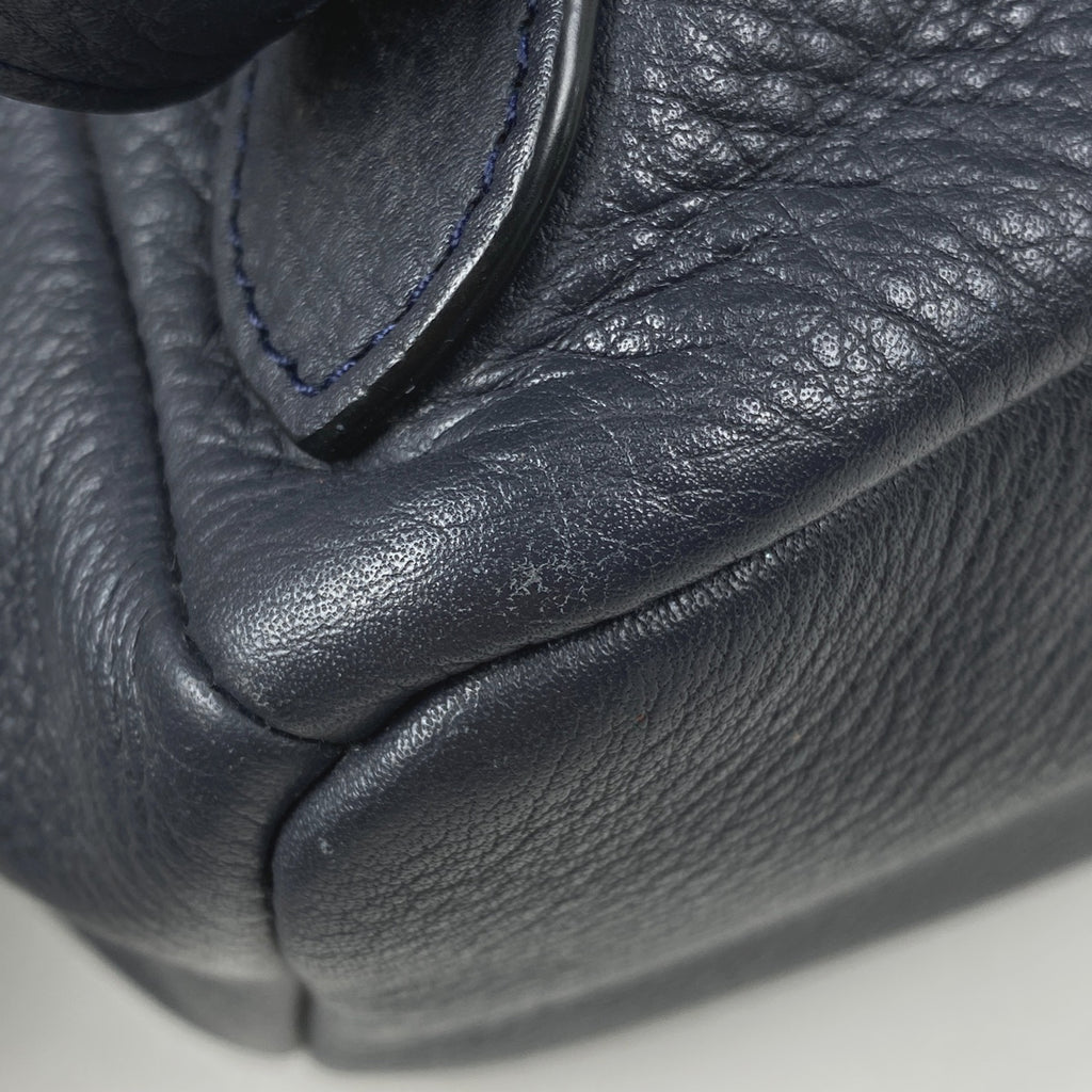 コーチ ロゴ リュックサック バックパック デイパック リュック レザー ネイビー F37410 レディース 【中古】brbag