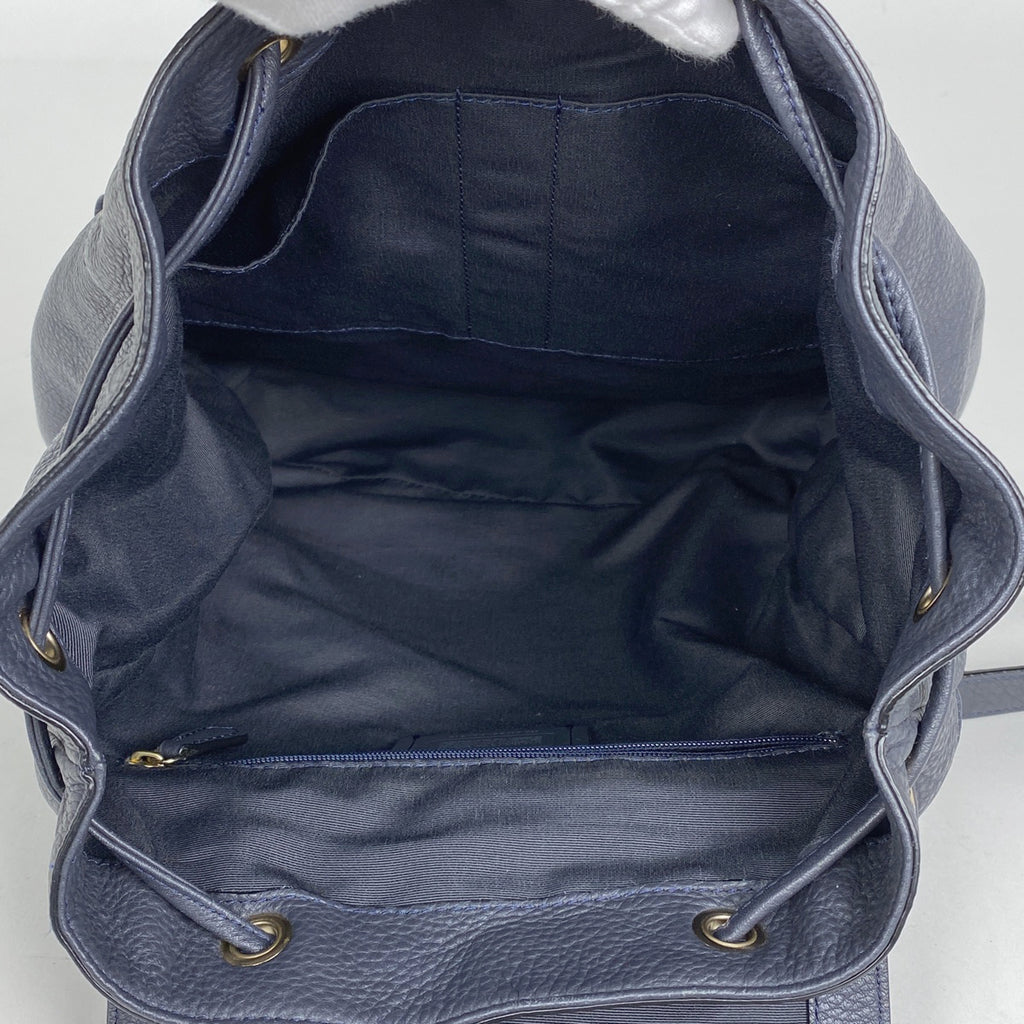 コーチ ロゴ リュックサック バックパック デイパック リュック レザー ネイビー F37410 レディース 【中古】brbag