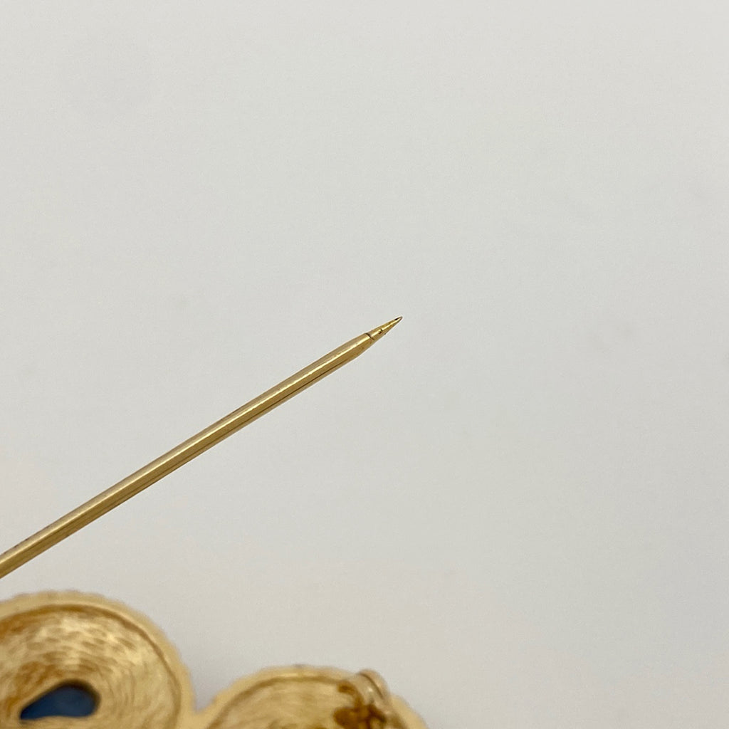 クリスチャンディオール カラーストーン ブローチ ドロップ ブローチ GP ラインストーン ゴールド レディース 【中古】bracc